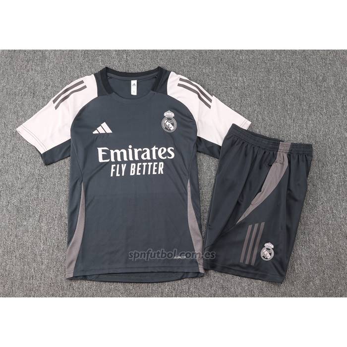 Chandal del Real Madrid Manga Corta 2024-2025 Gris - Pantalon Corto